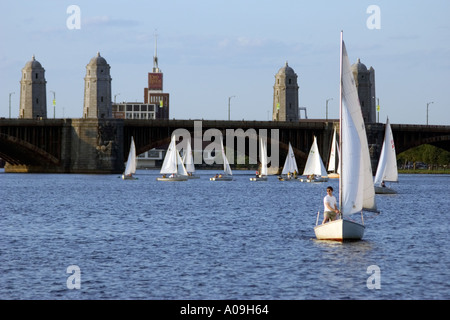 Boote am Charles River Boston, Massachusetts Stockfoto