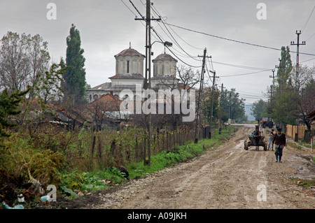 Romani Gipsy Gemeinschaft Dorf im Bezirk Spantov, Südosten Rumäniens. Stockfoto