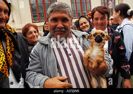 Romani Gipsy Gemeinschaft Dorf im Bezirk Spantov, Südosten Rumäniens. Stockfoto