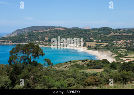 Strand am Golfe de Sagone, Cargese, Korsika, Frankreich Stockfoto