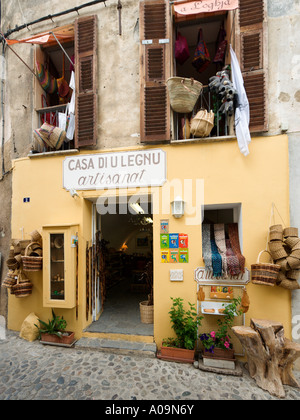 Handwerksbetrieb in der Haute-Ville (Altstadt), Place Gaffori, Corte, Korsika, Frankreich Stockfoto