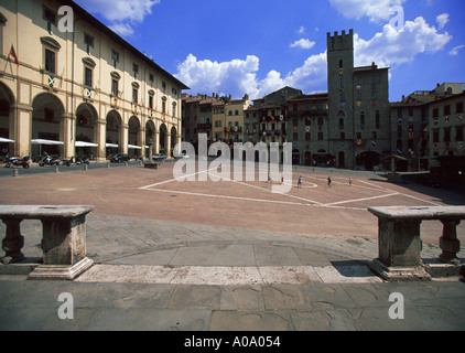 Arezzo Umbrien Italien 16c Piazza Grande Stockfoto