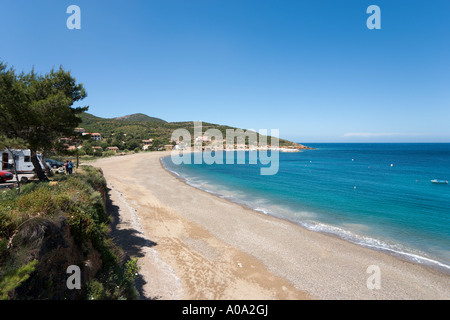 Strand in Galeria, in der Nähe von Calvi, La Balagne, Korsika, Frankreich Stockfoto