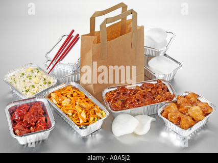 CHINESE FOOD TAKE AWAY AUSWAHL Stockfoto