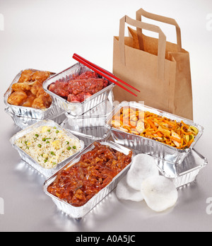 CHINESE FOOD TAKE AWAY AUSWAHL Stockfoto