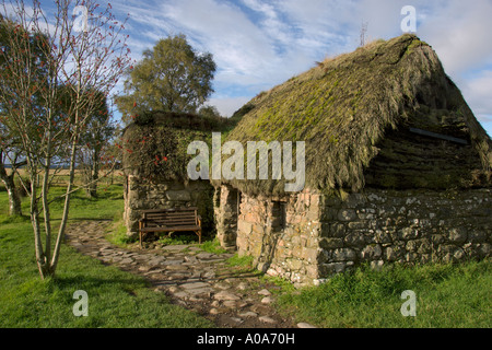 Historisches Bauernhaus Leanach auf Culloden Schlachtfeld von Bonnie Prince Charles Inverness Schottisches Hochland verwendet Stockfoto