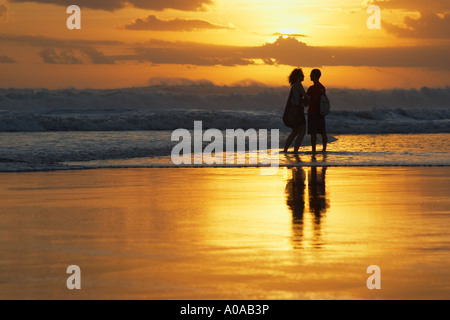 Mann und Frau, Sonnenuntergang, Bali Stockfoto