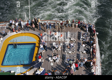 Luftaufnahme der Kreuzfahrt Schiff aus Vancouver, Kanada, Alaska, USA Stockfoto