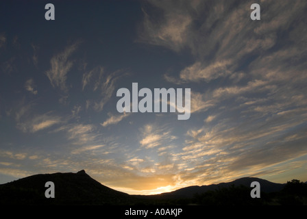 Afrikanischen Sonnenuntergang afrikanische Szene afrikanische Landschaft Stockfoto