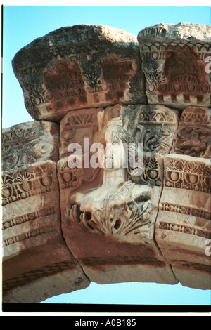 Marmorrelief Carving Womans Gesicht Ephesus-Türkei Stockfoto