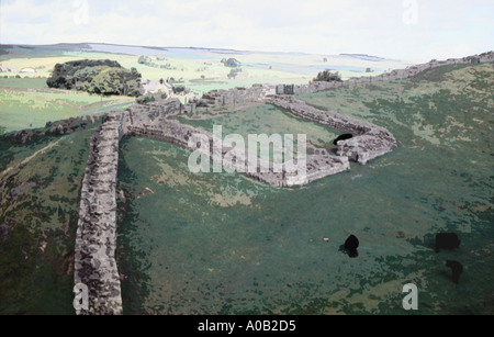 Milecastle 42 in Cawfields auf Hadrian Wall Stockfoto