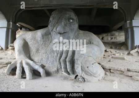 Fremont Troll Aurora Brücke Seattle Washington Oktober 2006 Stockfoto