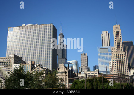 Willis Tower ehemals Sears Tower Teil der Skyline von Chicago Oktober 2006 Stockfoto