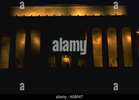 Lincoln Memorial in Washington DC AA09053 nachts Stockfoto