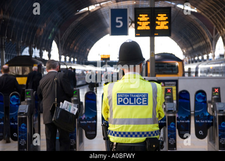 British Transport Police am Paddington Bahnhof London, Großbritannien Stockfoto