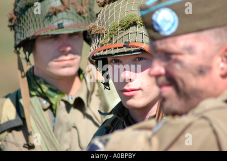 Schauspielern während der Demonstration des 2. Weltkrieges II Anzeige in Taccoa Georgien 501 501 für die Öffentlichkeit und die Freude und den Spaß der Geschichte nachgespielt USA America Stockfoto