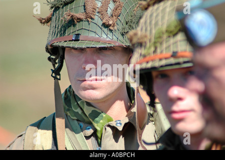 Schauspielern während der Demonstration des 2. Weltkrieges II Anzeige in Taccoa Georgien 501 501 für die Öffentlichkeit und die Freude und den Spaß der Geschichte nachgespielt USA America Stockfoto