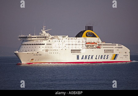 Die griechischen ANEK Lines schnell Kreuzfahrtfähre Hellenic Spirit aus Igoumenitsa im Adriatischen Meer Stockfoto