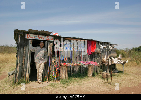 Duty Free Shop auf afrikanische Savanne Stockfoto