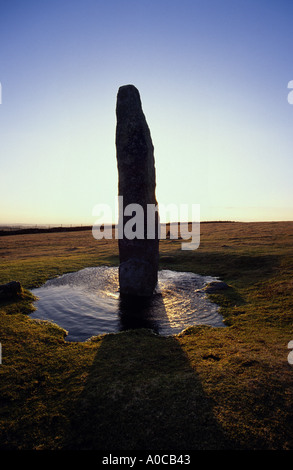 Prähistorische Menhir Merrivale Dartmoor England UK Stockfoto