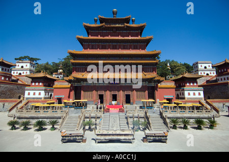 Häckselung Si (Tempel des universellen Friedens) mit Mahayana Hall in Chengde am UNESCO-Welterbe Stockfoto