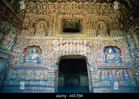 Yungang Shanxi China Höhle in den buddhistischen Yungang Grotten Stockfoto