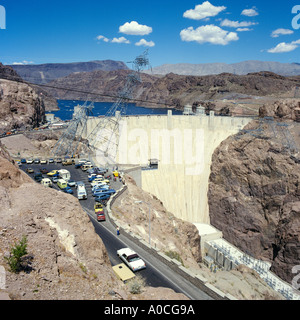 Der Hoover-Damm in Nevada, USA, zeigt Lake Mead Reservoir hinter dem Damm. Stockfoto