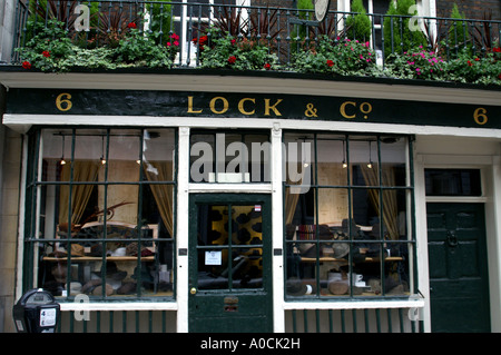 Sperren und Co-Lock & Firma Hutmacher St. James Street London Stockfoto