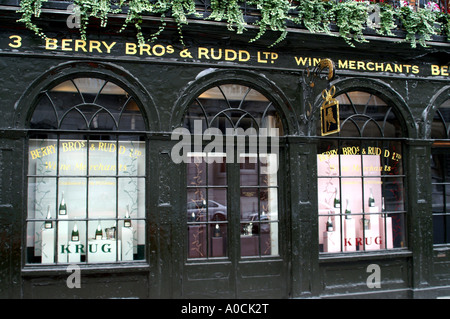 Berry Bros & Rudd Ltd Wein Händler St. James's Street London England UK GB Stockfoto