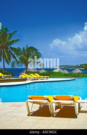 Schwimmbad auf der Insel Curacao Niederländische Antillen Stockfoto