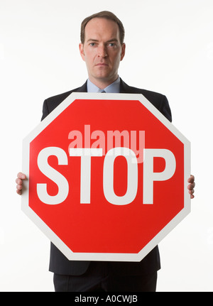 Mann-Betrieb-Stop-Schild Stockfoto