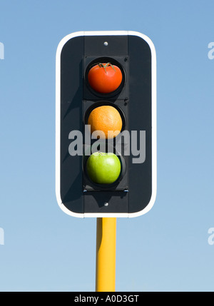 Frucht und Veg Ampel gesund essen Kennzeichnung von Lebensmitteln Stockfoto