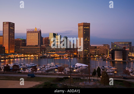 Baltimore, Maryland Innenhafen von Süden auf Federal Hill Stockfoto