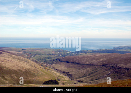 Ansicht von oben des Snaefell, Isle Of Man Stockfoto