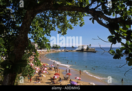 Strand Porto da Barra Salvador Bahia Brasilien Stockfoto