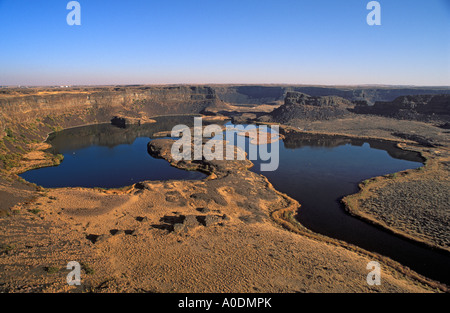 Dry Falls Lake und Dry Falls channeled Scablands geologische Funktion im Grand Coulee Bereich Washington Stockfoto