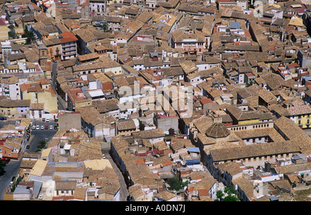 Blick von der Burg über die Stadt, Xativa / Jativa, Provinz Valencia, Spanien Stockfoto