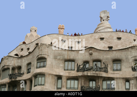 La Pedrera Casa Mila von Antoni Gaudi Barcelona Katalonien Spanien Stockfoto