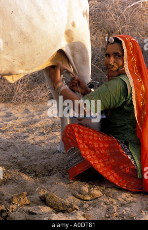 Bishnoi Lebensstil indigenen Stämmen oder indischen Rajasthan Wüste Stockfoto