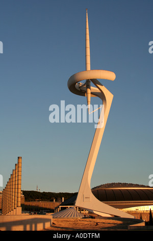 Olympiapark Telekommunikation Turm von Montjuic-Barcelona-Spanien Stockfoto