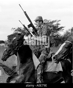 Rhodesian Truppen im Busch 1975. Stockfoto