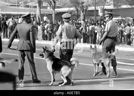 Politische Unruhen in Rhodesien (Zimbabwe) 1. Juni 1975 in Salisburys Highfield Township während der UDI-Jahre. Stockfoto