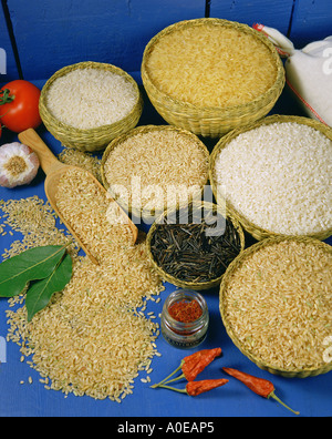 Verschiedene Reissorten Stockfoto