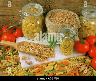 Pasta-Stillleben Stockfoto