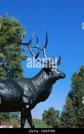 Elch-Statue im Lincoln Park Steamboat Springs CO USA Stockfoto