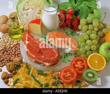 Auswahl an Speisen Stockfoto