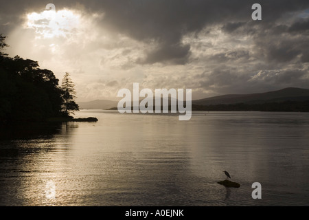 Contre Jour Blick flussabwärts Kenmare im Abendlicht Kenmare Co Kerry Irland Stockfoto