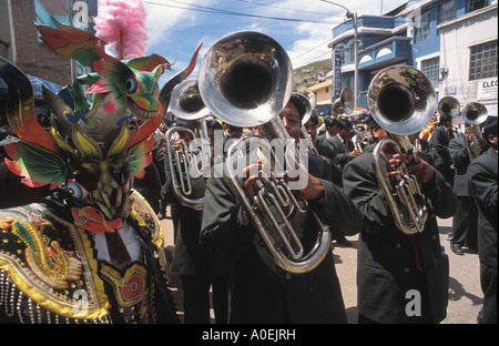 Musiker-Fiesta De La Candelaria-Puno-Peru Stockfoto