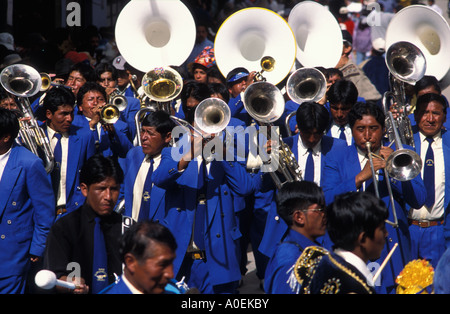 Musiker-Fiesta De La Candelaria-Puno-Peru Stockfoto