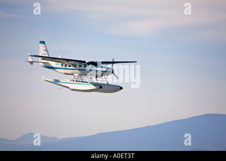 Wasserflugzeug kanadischen De Havilland Turbo Beaver im Flug in der Nähe von Richmond Vancouver Kanada Stockfoto